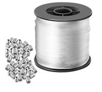 KAIYAYA Filo Elastico Transparente 0,8 mm x 200 m in Nylon Reissistente con Manicotti in Alluminio-Universale per Braccialetti,Collane,Pesca e Decorazioni Appese Invisibili