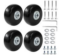 kaiyaya Ruote di Ricambio,Universali 50x18mm Ruote Valigia Ricambio,con Rondelle,in gomma per bagagli,per Bagagli,Chiavi e Viti,Trolley per Valigie Trolley