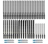 KAIYAYA Set da 52 Lame per Seghetto Alternativo Multimateriale, 10 Modelli con Custodia, Compatibile Sistemi a T - Per Legno, Plastica e Metalli