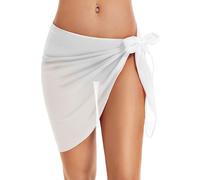 kaiyaya Vestito da spiaggia da donna Sarong, telo da spiaggia, telo da spiaggia, telo da spiaggia, per spiaggia, rock, costume da spiaggia, multifunzione, taglia unica, pareo da spiaggia (bianco