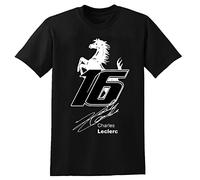 KAIYI Charles 16 Leclerc Unisexe T-Shirt Hommes Black Tee Racing Mens Tee L