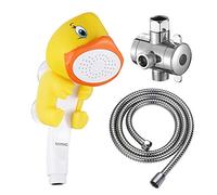 KAIYING Soffione doccia portatile per bambino, con flusso d'acqua a forma di fumetto, giocattolo per il bagno (I: soffione doccia + tubo + deviatore)
