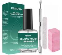 KAIYOCA Solvente per smalto in gel con kit, spingi cuticole, salviettine, lime per sabbia, 3-5 minuti di dissolvenza rapida