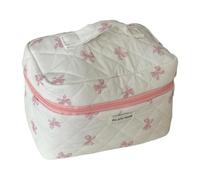 KAIYUEMAOYI Bowknot Borsa Cosmetica Borsa Trucco Da Viaggio Organizer Portatile in Poliestere con Manico Ergonomico E Spazio Multifunzionale Adatta per Donne E Ra, Rosa