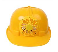 KAIYUEMAOYI Casco Protettivo con Ventilatore Solare Regolabile Elmetto Resistente in PE Cappello Da Lavoro Traspirante Absorbente Protezione Contro Il Sole Adatto, Giallo