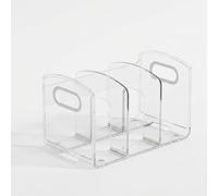 KAIYUEMAOYI da Scrivania Trasparente per Libri Portatile con Maniglia - design moderno, Moderno Semplice, Trasparente, Tre Scomparti, Con Maniglia, Confezione da Due