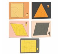 KAIYUEMAOYI Puzzle in Legno Forme Geometriche, Legno resistente - attività ricreativa - set da 5 pezzi - per bambini e adulti - sviluppo