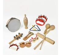 KAIYUEMAOYI Strumenti Musicali Bambini 1 Anno e Oltre, Set Percussioni in Legno Educativo per Educazione Prescolare, Regalo Compleanno e Natale , Set didattico in legno originale da 11 pezzi