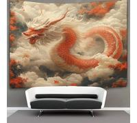 kaiyun 100cmx150cm Arazzo In cerchio tra le nuvole Arazzo Da Parete Drago cinese rosso Telo Da Parete Bambini Arte Muraria Per Soggiorno Camera Da Letto Dormitorio Decorazione