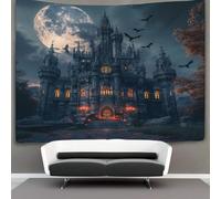 kaiyun 180cmx230cm Arazzo Pipistrelli Arazzo Da Parete Full Luna Castello Telo Da Parete Bambini Arte Muraria Per Soggiorno Camera Da Letto Dormitorio Decorazione