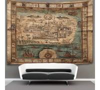 kaiyun 70cmx100cm Arazzo Da Parete Illustrazioni da un Manoscritto di Aden, Yemen Telo Da Parete Bambini Arte Muraria Per Soggiorno Camera Da Letto Dormitorio Decorazione