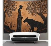 kaiyun 70cmx100cm La storia del leone e del Wolf Arazzo Da Parete Pittura figurativa greca Telo Da Parete Bambini Arte Muraria Per Soggiorno Camera Da Letto Dormitorio Decorazione