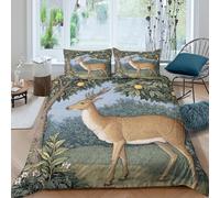 kaiyun A White-tailed Deer in The Orchard Set Copripiumino 3 Pezzi, in Microfibra Set Di Biancheria Da Letto Per, 3D Stampa Per Adulti, Adolescenti King（220x240cm）