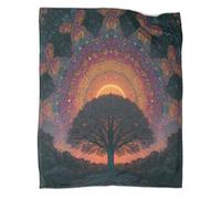 kaiyun Alberi psichedelici Coperta Morbidi E Caldi Lenzuola in Flanella Stampata Per Letti E Divani 80x90inch(200x230cm)