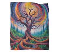 kaiyun Albero della vita Coperta Da Campeggio Esterna Stampata Calda,morbida E Traspirante Copriletto Per Camera Da Letto Quattro Stagioni 70x80inch(180x200cm)
