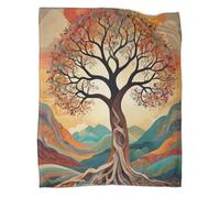 kaiyun Albero della vita Coperta Da Campeggio Esterna Stampata Calda,morbida E Traspirante Copriletto Per Camera Da Letto Quattro Stagioni 80x90inch(200x230cm)