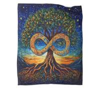 kaiyun Albero della vita Coperta Super Morbida Simbolo infinito Coperta Da Viaggio Morbida E Confortevole,70x80inch(180x200cm)