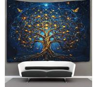 kaiyun Albero della vita Parete Arazzo Da Parete Con Arte Murale Decorazioni Per La Casa Per Il Dormitorio Della Camera Da Letto (Beautiful Fiore della vita Firefly Butterfly,100cmx150cm)