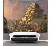 kaiyun All'Alba, I Giardini Pensili di Babilonia Arazzo Per Camera Da Letto Estetico, Da Appendere Alla Parete Per La Decorazione Della Casa 130cmx150cm