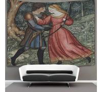 kaiyun Amanti medievali Arazzo Per Camera Da Letto Estetico,L'arciere e la dama Da Appendere Alla Parete Per La Decorazione Della Casa 70cmx100cm
