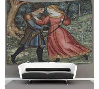 kaiyun Amanti medievali Parete Arazzo Da Parete Con Arte Murale Decorazioni Per La Casa Per Il Dormitorio Della Camera Da Letto (L'arciere e la dama,100cmx150cm)