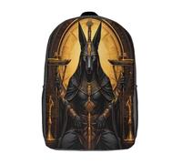 kaiyun Ancient Dio egizio Zaino Bambini,Arte di divinità mitiche Borsa Da Scuola Ragazzi E Ragazze Zaini Con Tasche Laterali Per Adolescenti 17inch