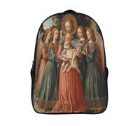 kaiyun Angelo sacro che tiene in braccio una femmina di Shiba Inu Borsa Da Scuola Ragazzi Zaini Ragazze Elementare Dipinto MedievaleStyle Zainetto Bambino Gita Zaino Leggero 16 inch