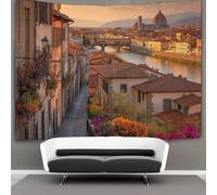 kaiyun Antiche strade acciottolate di Firenze Arazzo Da Parete,Scena urbana Wall Tapestry Decorazione Interna 70cmx100cm