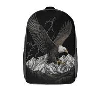 kaiyun Aquila Calva che Vola sulle Cime innevate Zaino Bambini, Borsa Da Scuola Ragazzi E Ragazze Zaini Con Tasche Laterali Per Adolescenti 17inch