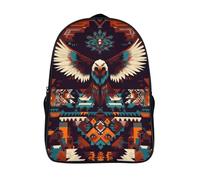 kaiyun Aquila che vola in alto Per La Scuola E Da Viaggio Per Bambini Zaino,Sacchetti Di Scuola Con Stampa 3D Figure Geometriche Tradizionali Motivo 16 inch