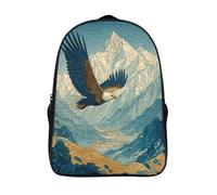kaiyun Aquila Soaring over Montagne Zaino Scuola Elementare Zaini Per Ragazze Ragazzi Adolescenti Cartella Scuola Casual Borse Backpack 16 inch