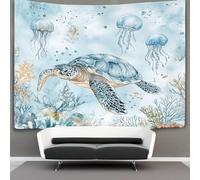 kaiyun Arazzo Da Parete Beautiful Tartaruga marina,Barriera corallina And Meduse Arazzi Decorazione Da Parete Per Soggiorno, Camera Da Letto,dormitorio 100cmx150cm