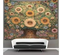 kaiyun Arazzo Da Parete C'è un volto al centro del fiore,La grande quercia Arazzi Decorazione Da Parete Per Soggiorno, Camera Da Letto,dormitorio 100cmx150cm