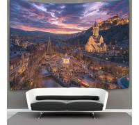 kaiyun Arazzo Da Parete Con Stampa Digitale, in Morbido Tessuto in Microfibra,decorazione Per Camera, Motivo:Splendido paesaggio di Tbilisi, capitale della Georgia,100cmx150cm