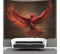 kaiyun Arazzo Da Parete Con Stampa Digitale, in Morbido Tessuto in Microfibra,decorazione Per Camera, Motivo:La Fenice si libra nel cielo,130cmx150cm