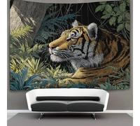 kaiyun Arazzo Da Parete Con Stampa Digitale, in Morbido Tessuto in Microfibra,decorazione Per Camera, Motivo:Tigre nel bosco,180cmx230cm