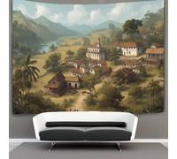 kaiyun Arazzo Da Parete Dipinto digitale di un villaggio coloniale dei primi del XVI secolo, Arazzi Decorazione Da Parete Per Soggiorno, Camera Da Letto,dormitorio 180cmx230cm