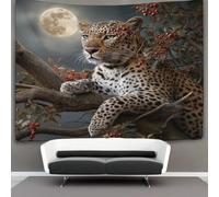kaiyun Arazzo Da Parete Leopard Standing on A Tree Branch - Luna, Arazzi Decorazione Da Parete Per Soggiorno, Camera Da Letto,dormitorio 100cmx150cm