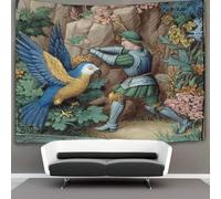 kaiyun Arazzo Da Parete Rapinatore del XIV secolo combatte contro un pappagallo gigante, Arazzi Decorazione Da Parete Per Soggiorno, Camera Da Letto,dormitorio 70cmx100cm