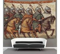 kaiyun Arazzo Di Illustrazione dell'esercito arabo da un manoscritto medievale,130cmx150cm Da Appendere A Parete,Per Soggiorno Camera Da Letto E Altre Decorazioni Per La Casa