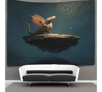 kaiyun Arazzo Di Little Drago on The Floating Island,100cmx150cm Da Appendere A Parete,Per Soggiorno Camera Da Letto E Altre Decorazioni Per La Casa