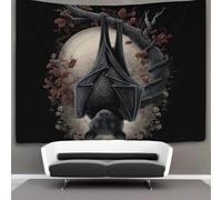 kaiyun Arazzo Di Pipistrello appeso a testa in giù su un ramo contorto,130cmx150cm Da Appendere A Parete,Per Soggiorno Camera Da Letto E Altre Decorazioni Per La Casa