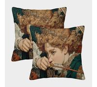 kaiyun Arciere che tende l'arco Fodera Per Cuscino Con Motivo Stile manoscritto medievale Per Cuscino Decorazione Della Casa Uomini E Donne Soggiorno Camera Da Letto Divano Poltrona 40x40cm 2 Pacchi