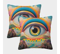 kaiyun Arcobaleno Occhi Fodere Per Cuscini Cielo Decorativi Per La Casa Adatti Per Ragazzo/ragazza Soggiorno Camera Da Letto Divano Poltrona 50x50cm 2 Pacchi