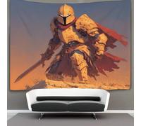 kaiyun Armatura dorata Arazzo Da Parete Con Stampa Digitale, in Morbido Tessuto in Microfibra,decorazione Per Camera, Motivo:Cavaliere,70cmx100cm