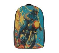 kaiyun Arte di motociclista Per La Scuola E Da Viaggio Per Bambini Zaino,Sacchetti Di Scuola Con Stampa 3D Motivo 17inch
