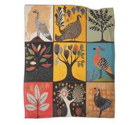 kaiyun Arte tradizionale del Madhya Pradesh India Coperta Patchwork dipinto Lenzuola Per Dormitorio Di Nuova Concezione,morbida,confortevole,soffice,adatta A Tutte Le Stagioni 40x50inch(100x130cm)