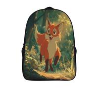 kaiyun At Dawn, A Little FBue with Fiery Red Fur Ran Happily Zainetti Per Bambini,Elementare Adolescenti Cartella Scuola Casual Zaini Ragazzi Ragazze Backpack 16 inch