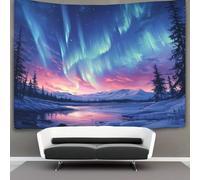 kaiyun Aurora boreale Arazzo Da Parete,Beautiful Scena di nevery Wall Tapestry Decorazione Interna 130cmx150cm