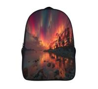 kaiyun Aurora Boreale boreale rossa e nera Zaini Junior Per Bambini Zainetto,ragazze,ragazzo,bambino,3D Big Bag Scuola,zaino Da Viaggio 16 inch